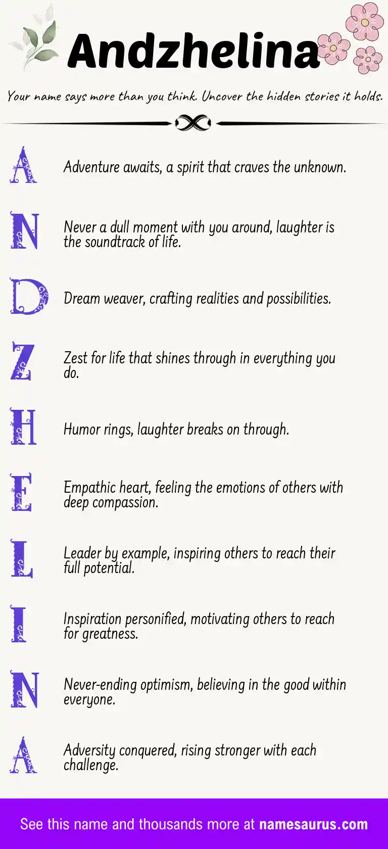 Acrostic poem about Andzhelina.
