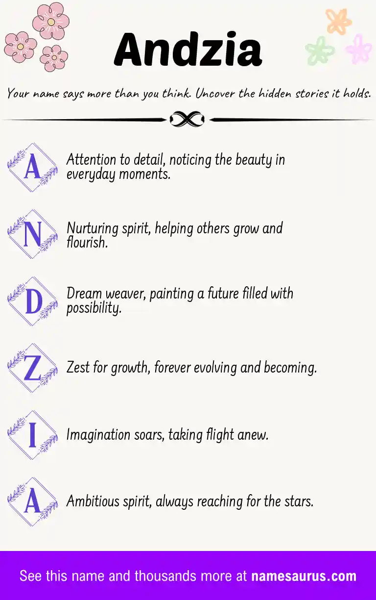 Acrostic poem about Andzia.