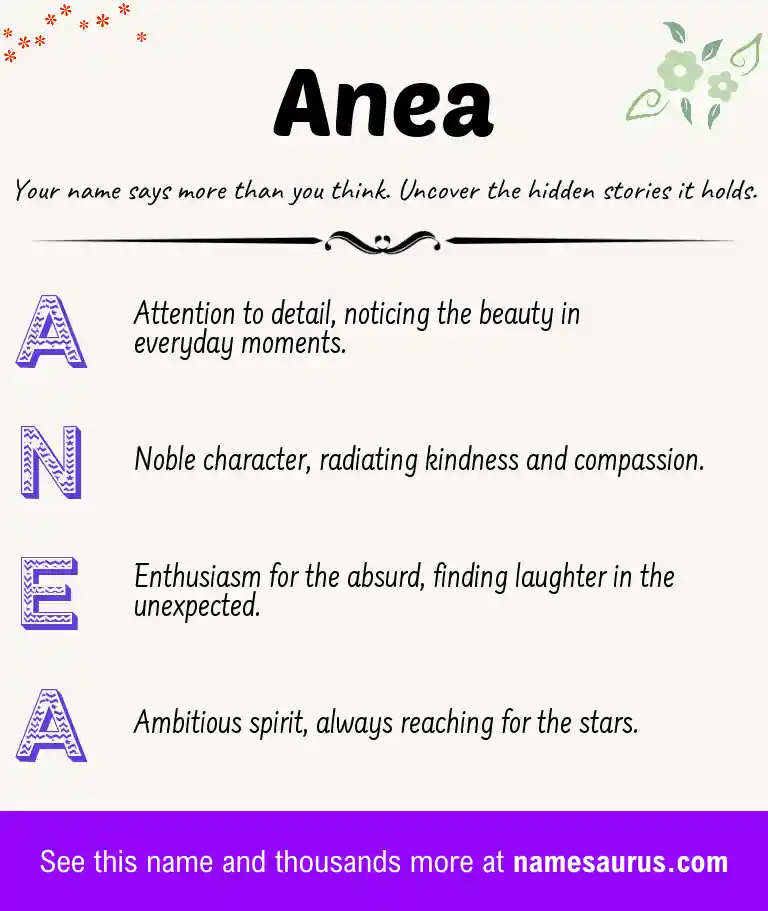 Acrostic poem about Anea.