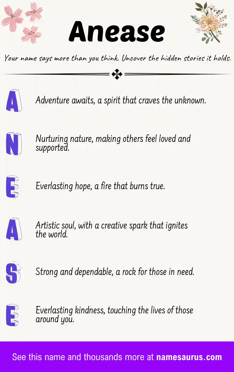 Acrostic poem about Anease.