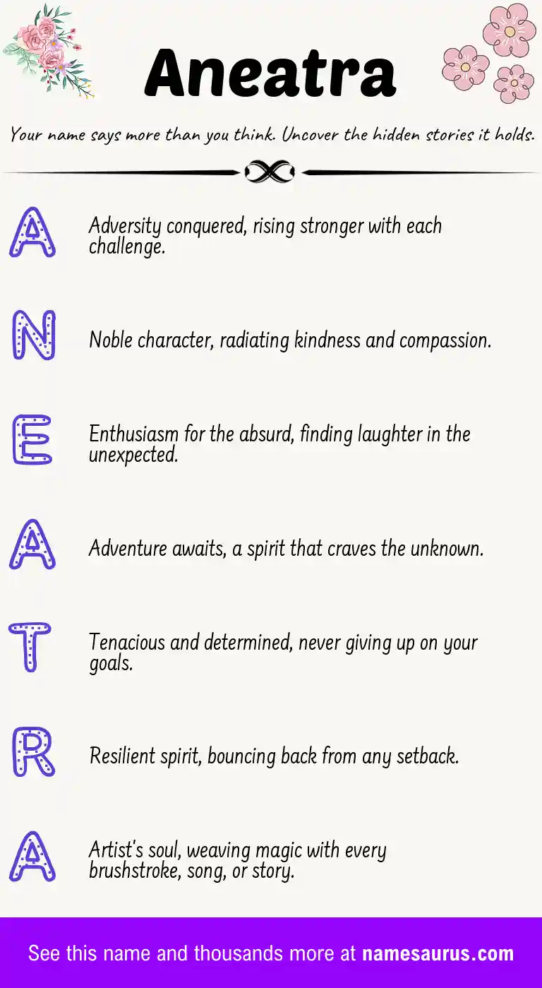 Acrostic poem about Aneatra.