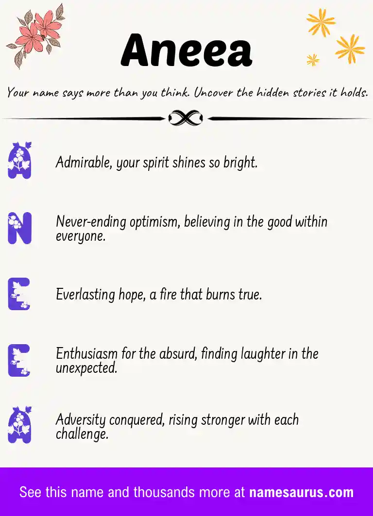 Acrostic poem about Aneea.