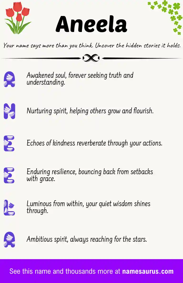 Acrostic poem about Aneela.