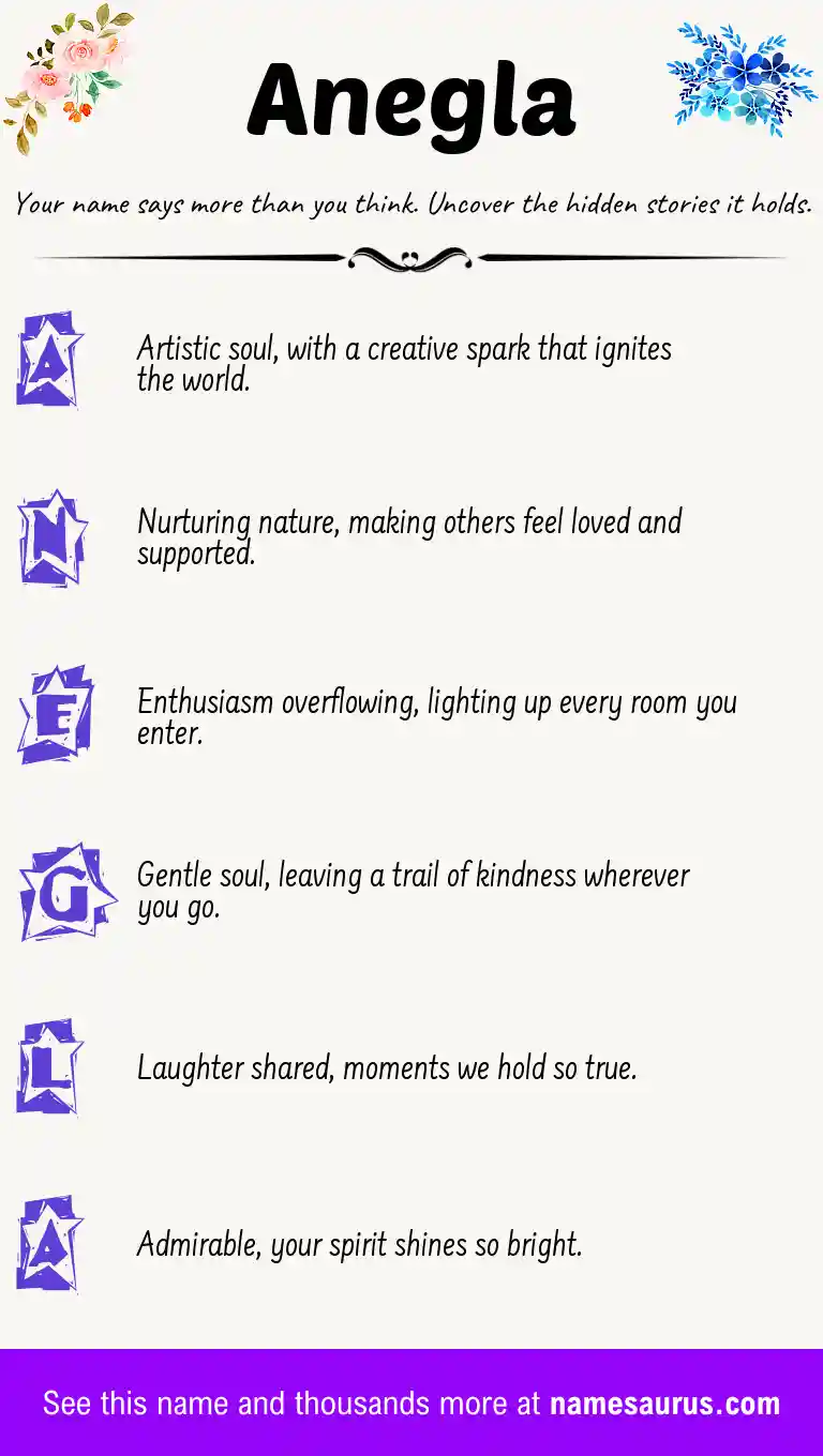 Acrostic poem about Anegla.