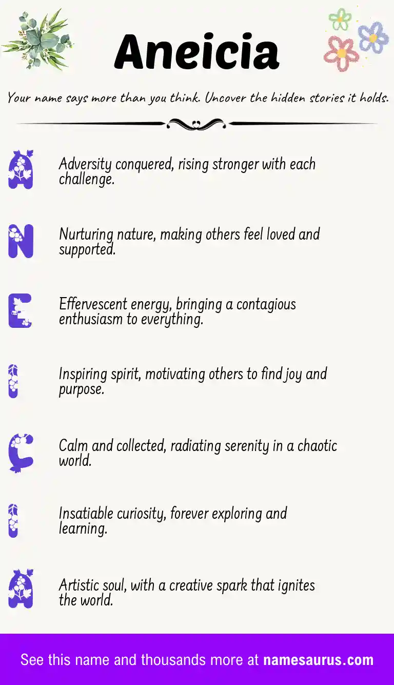 Acrostic poem about Aneicia.