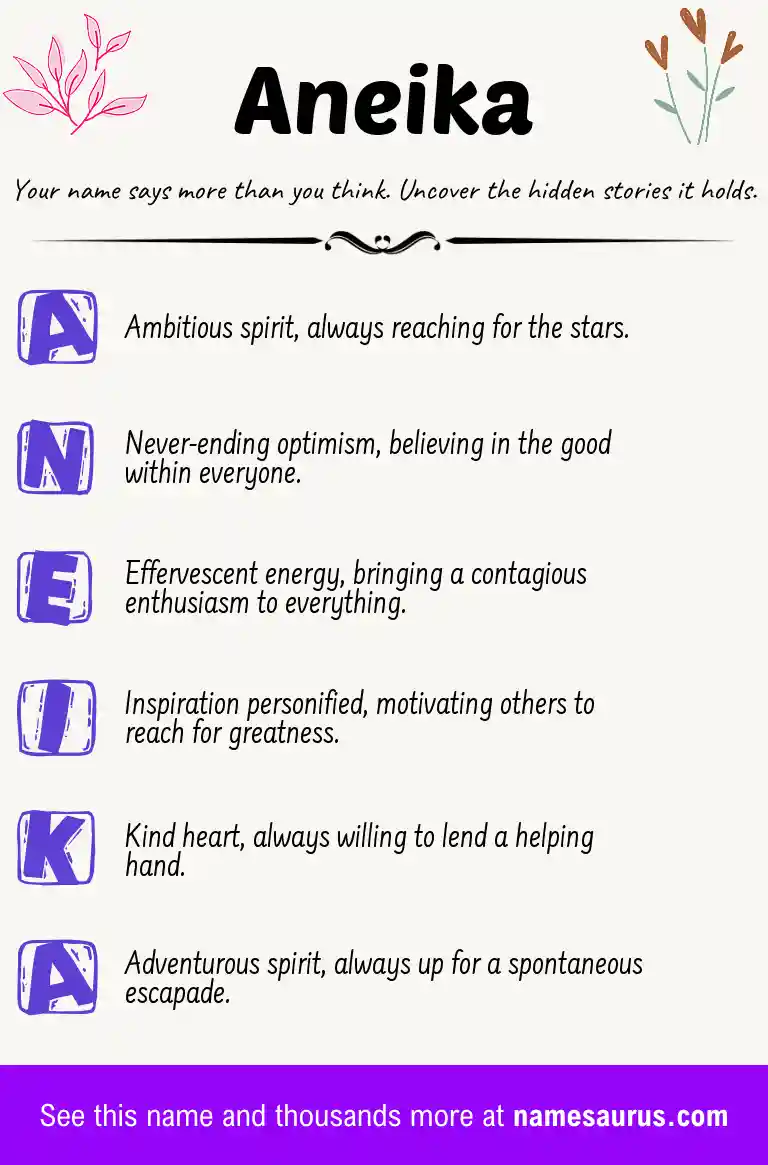 Acrostic poem about Aneika.