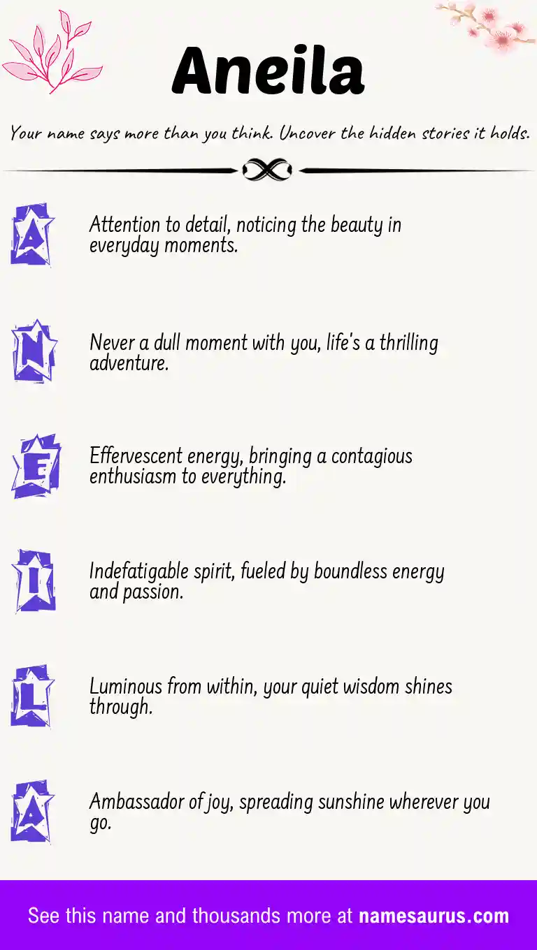 Acrostic poem about Aneila.
