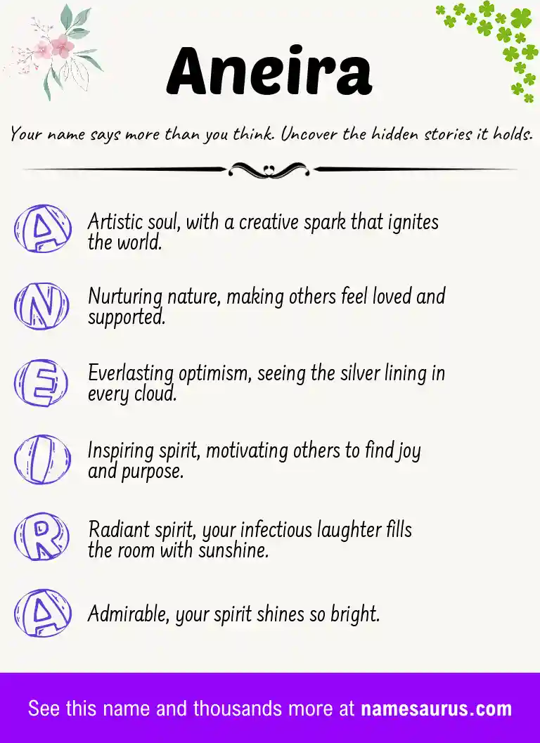Acrostic poem about Aneira.