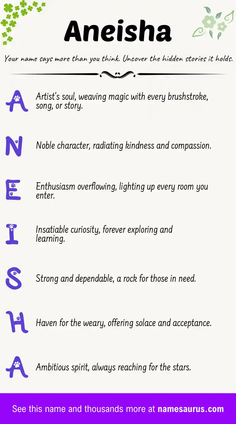 Acrostic poem about Aneisha.