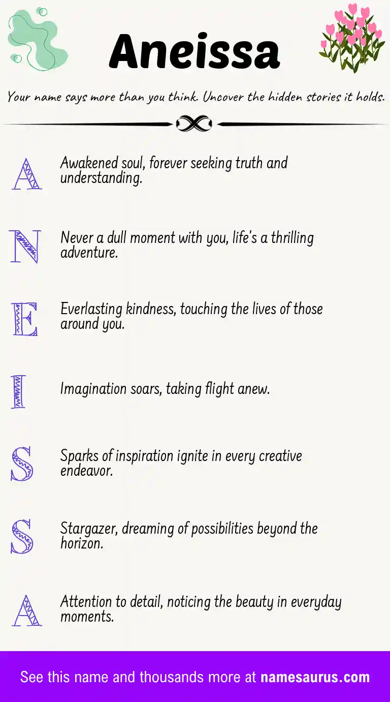 Acrostic poem about Aneissa.
