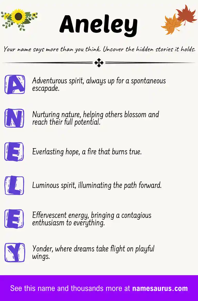 Acrostic poem about Aneley.
