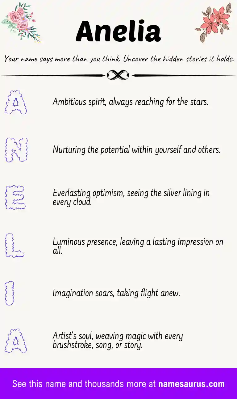 Acrostic poem about Anelia.