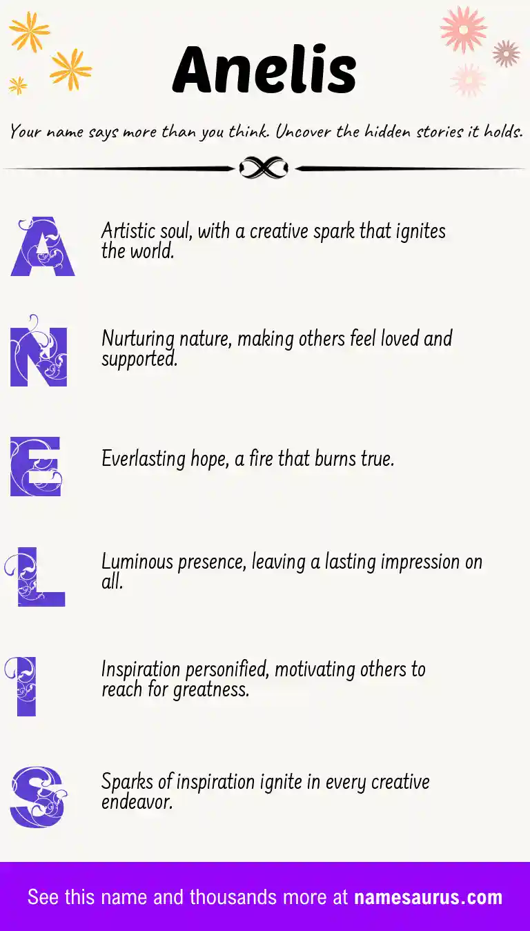 Acrostic poem about Anelis.