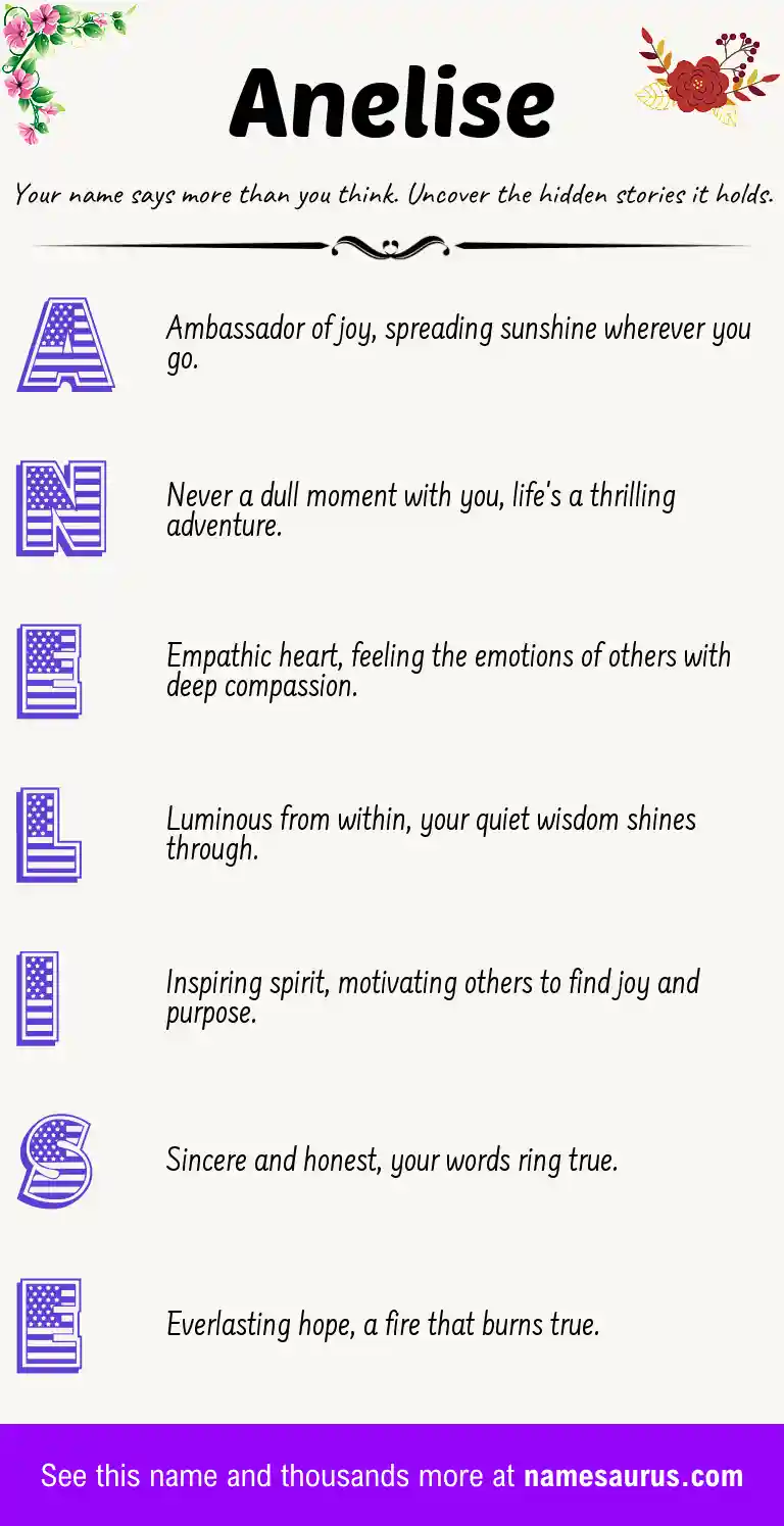 Acrostic poem about Anelise.