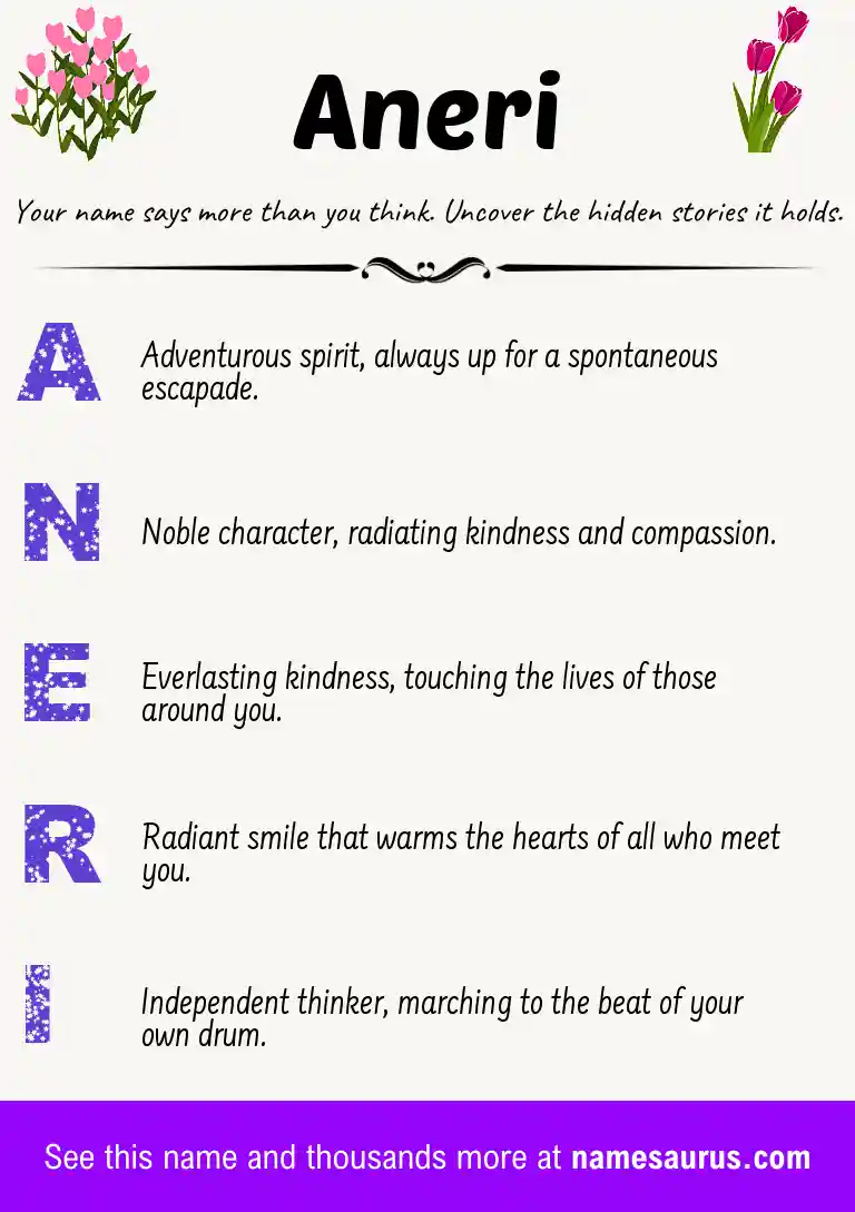 Acrostic poem about Aneri.