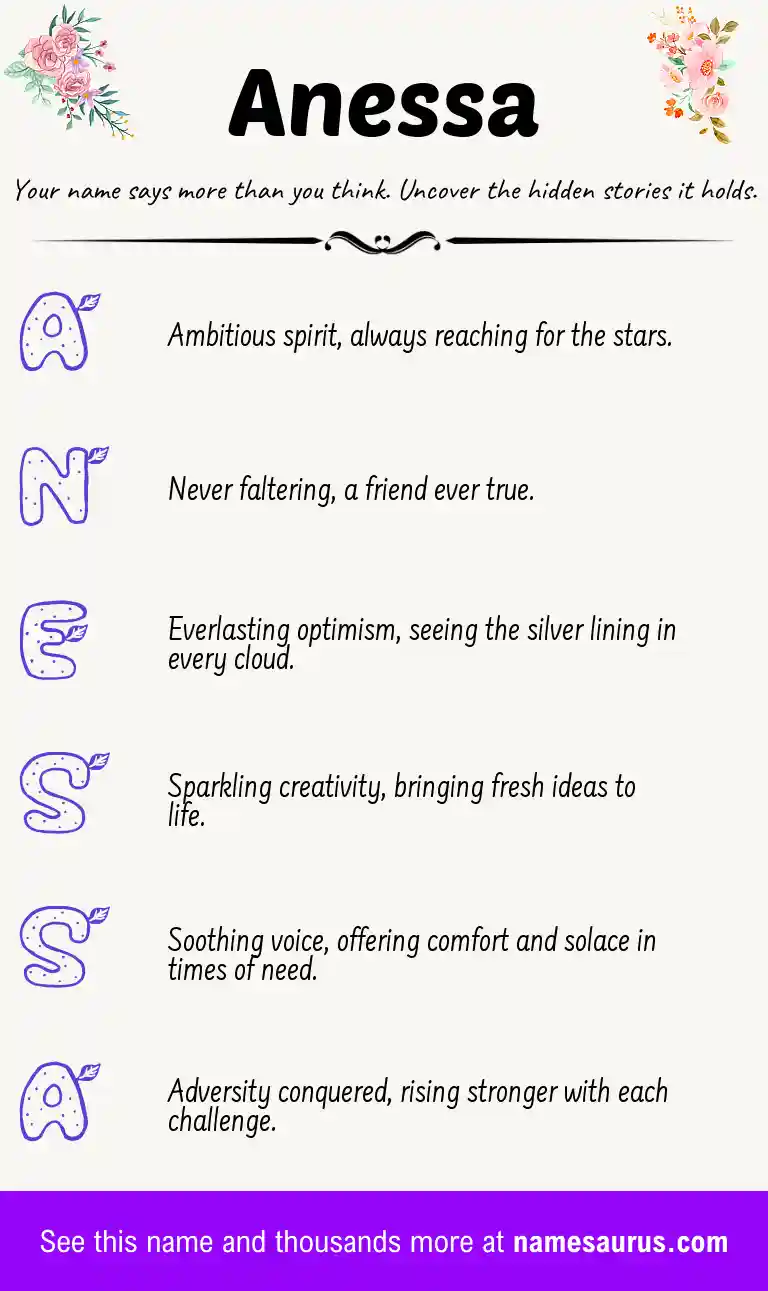 Acrostic poem about Anessa.
