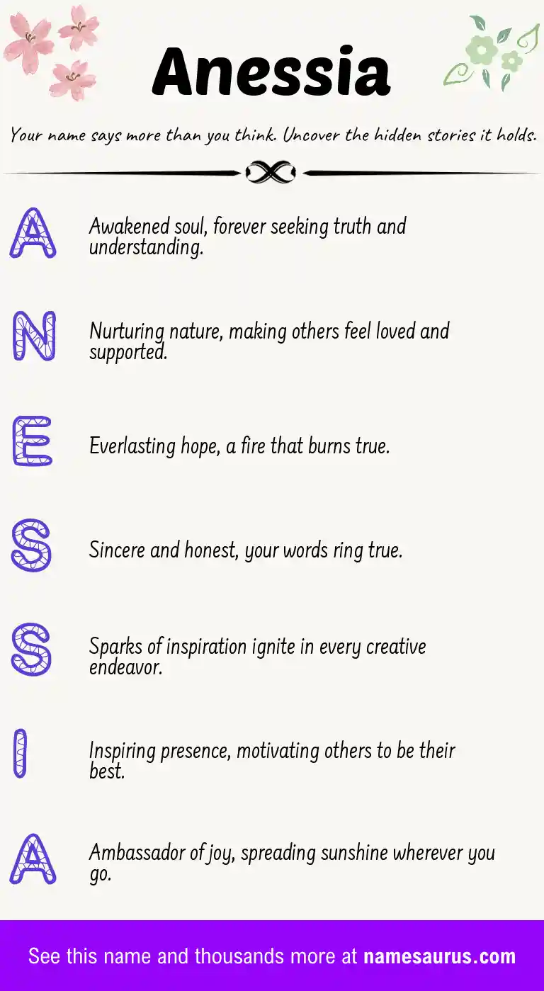 Acrostic poem about Anessia.