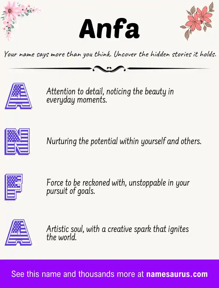 Acrostic poem about Anfa.