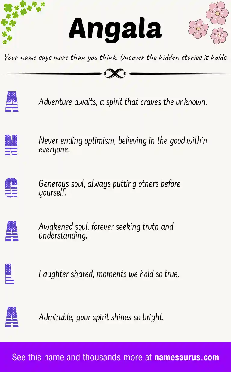 Acrostic poem about Angala.