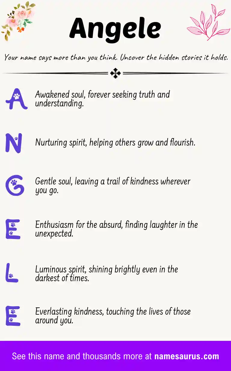 Acrostic poem about Angele.