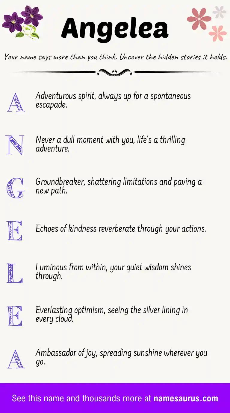 Acrostic poem about Angelea.