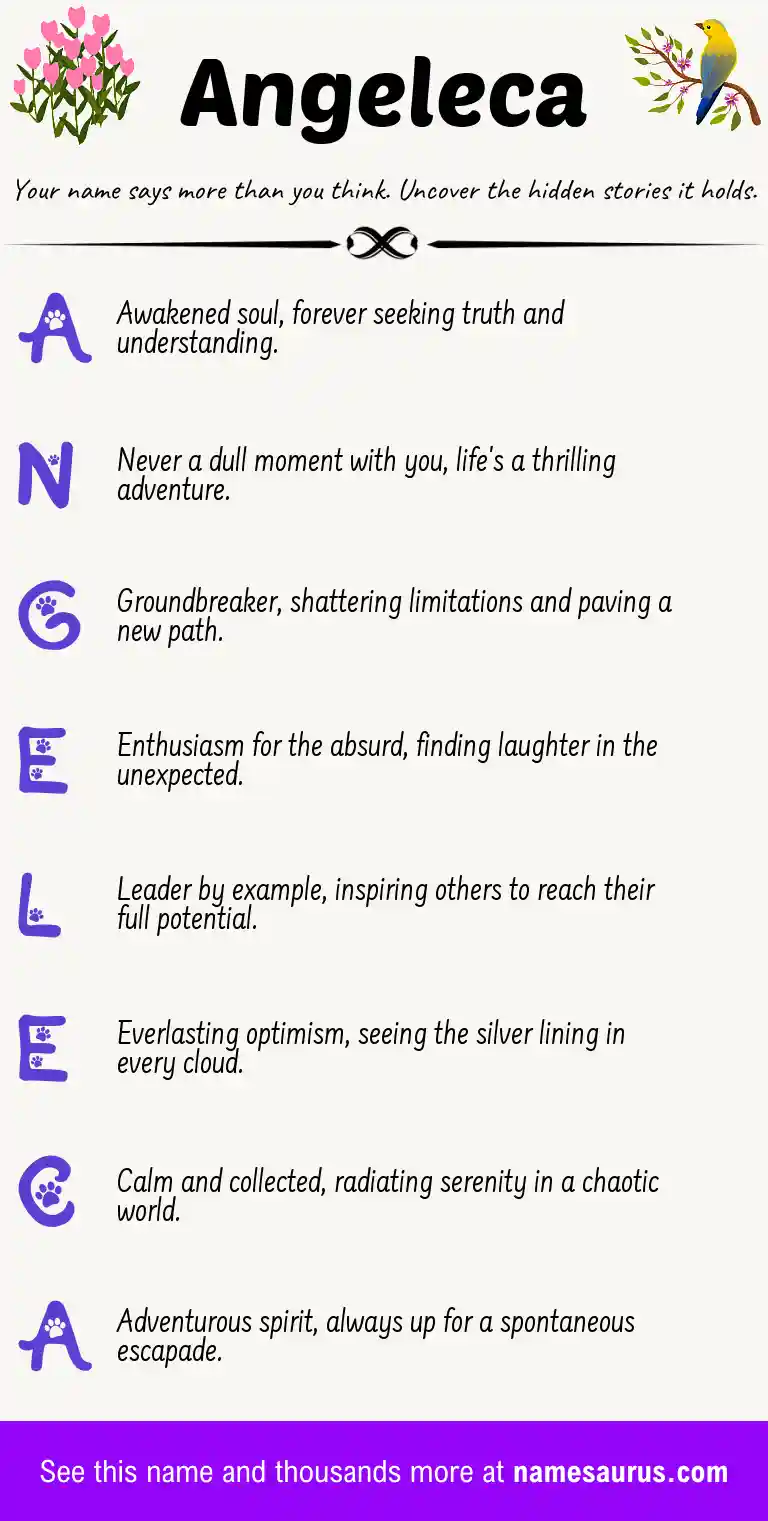 Acrostic poem about Angeleca.
