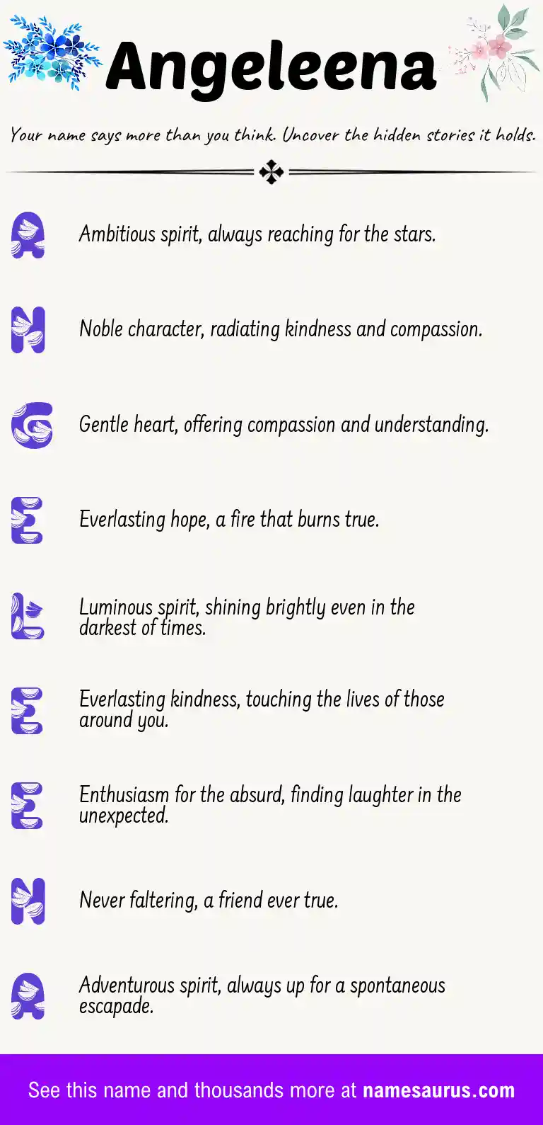 Acrostic poem about Angeleena.