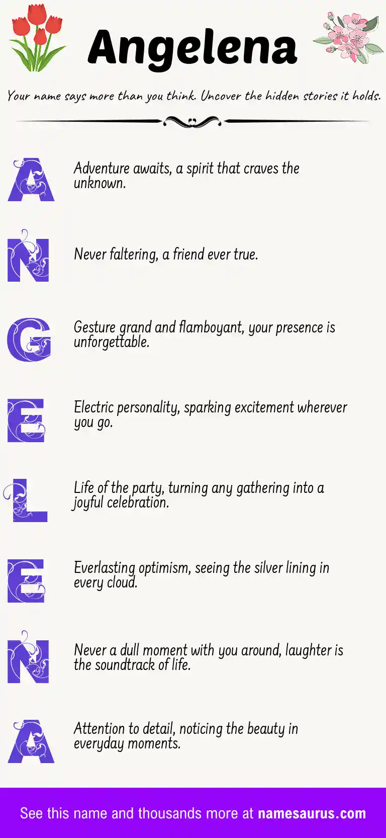 Acrostic poem about Angelena.