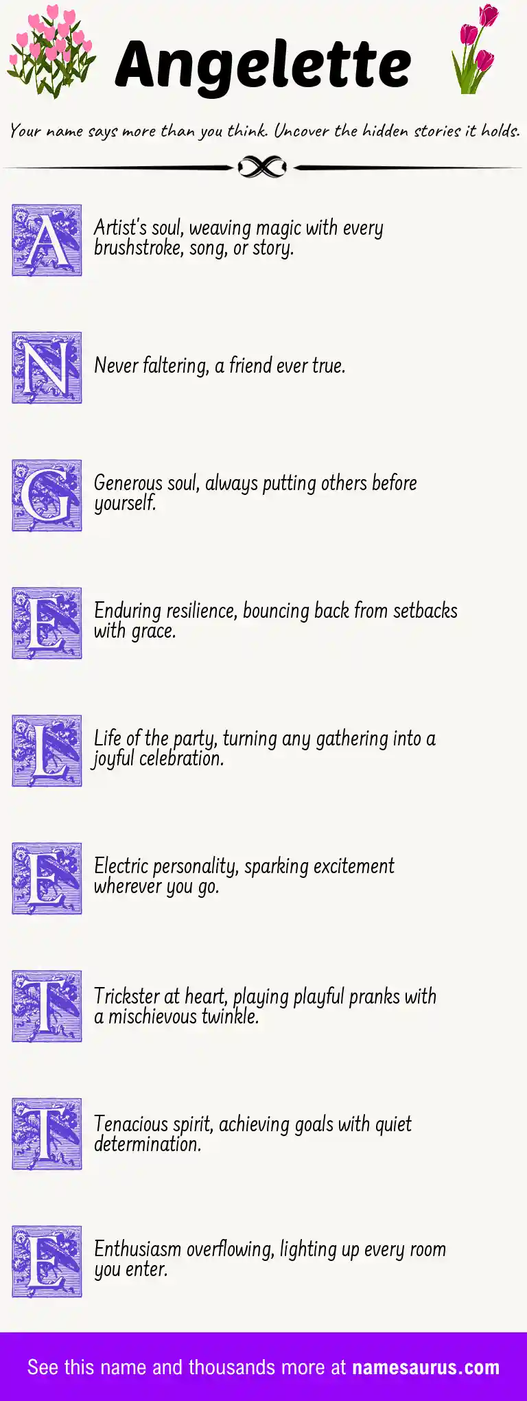 Acrostic poem about Angelette.