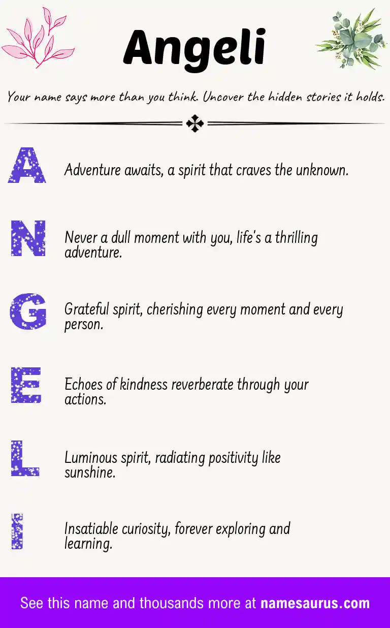 Acrostic poem about Angeli.