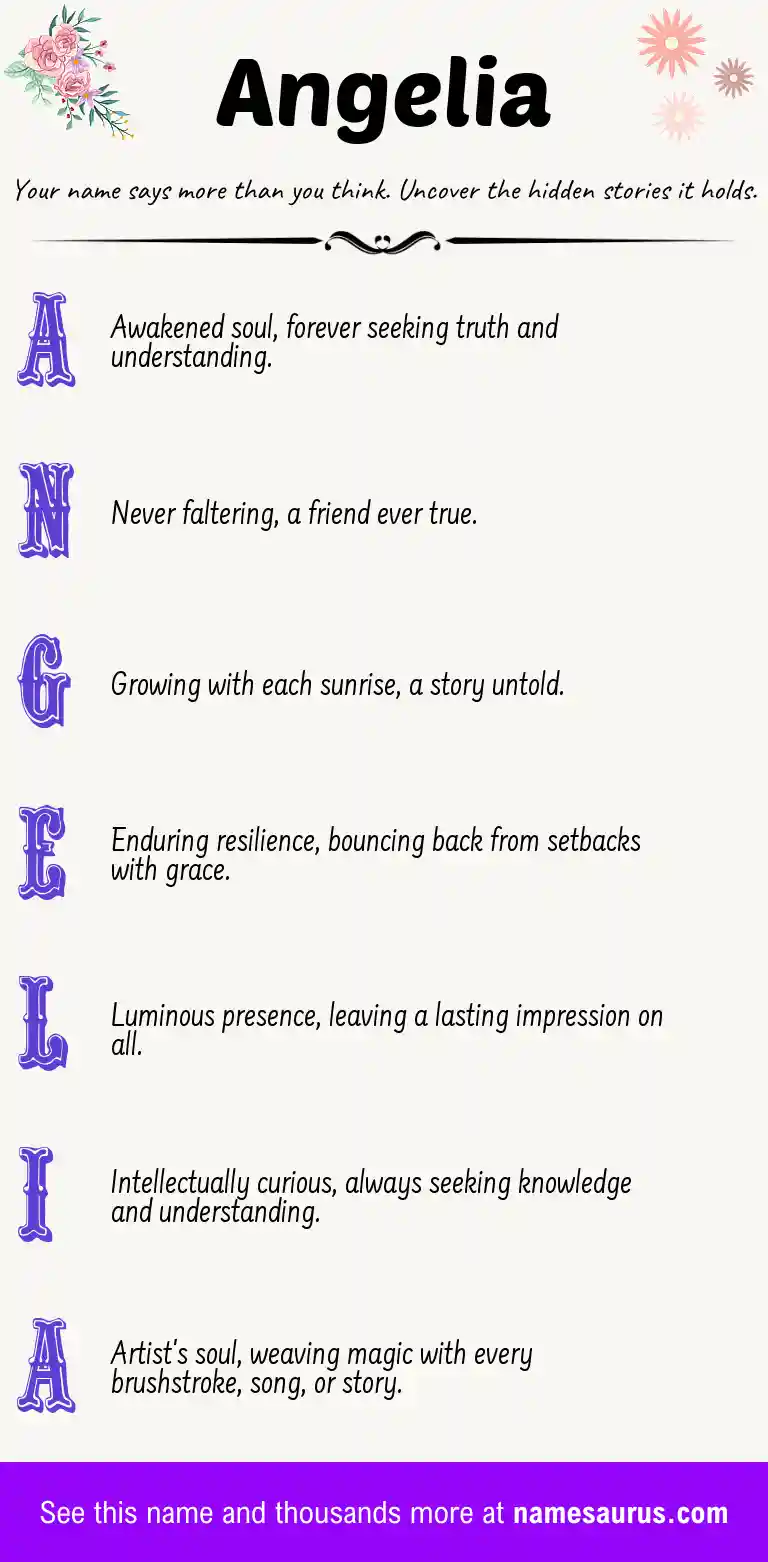 Acrostic poem about Angelia.