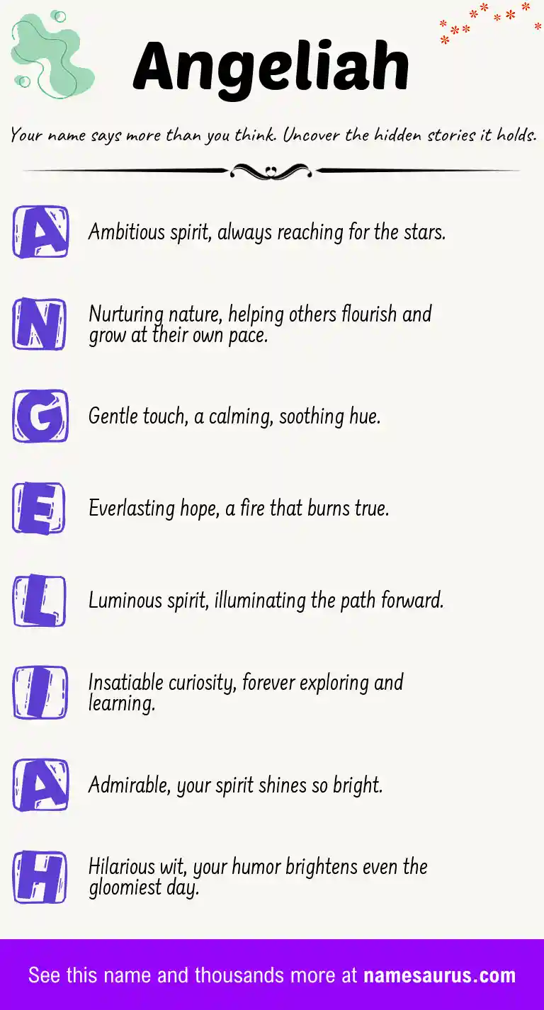 Acrostic poem about Angeliah.