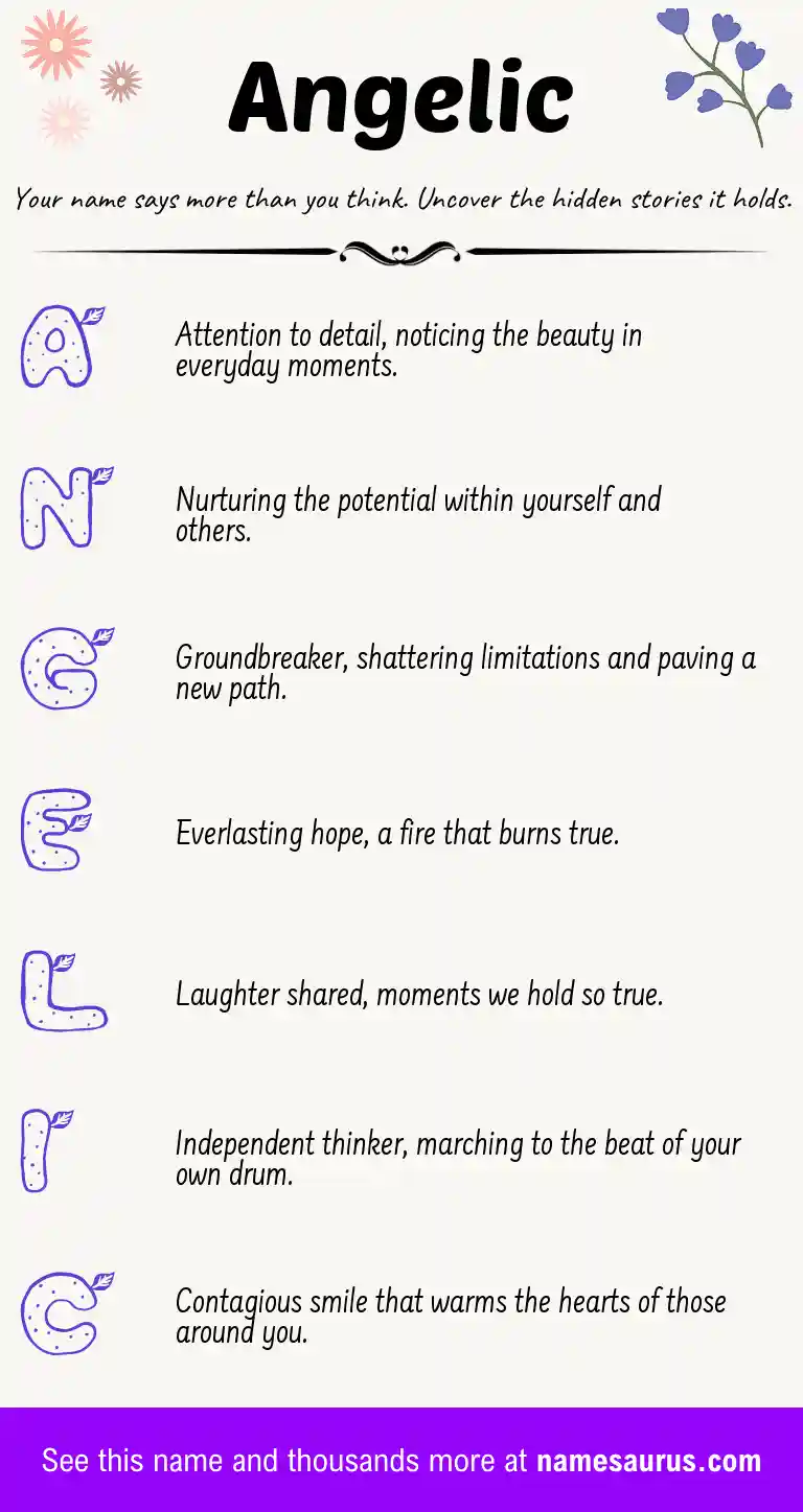 Acrostic poem about Angelic.