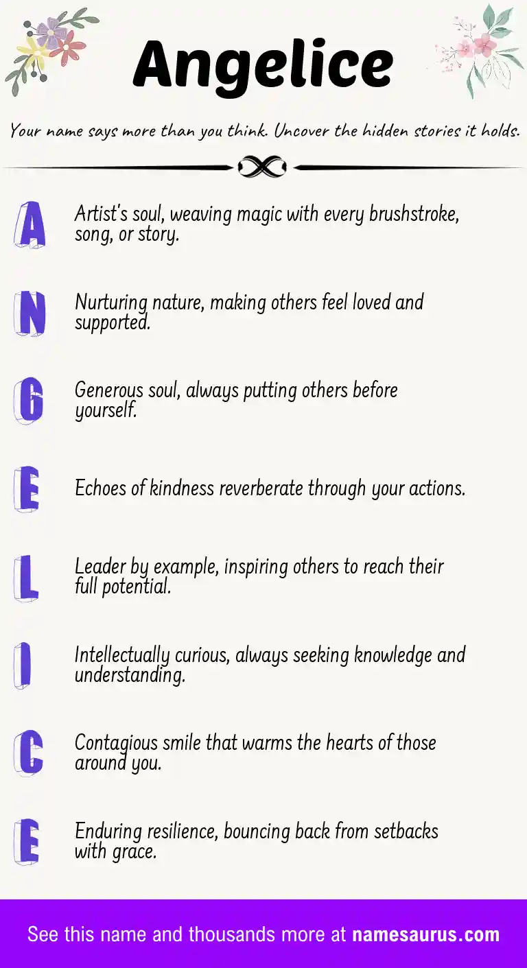 Acrostic poem about Angelice.