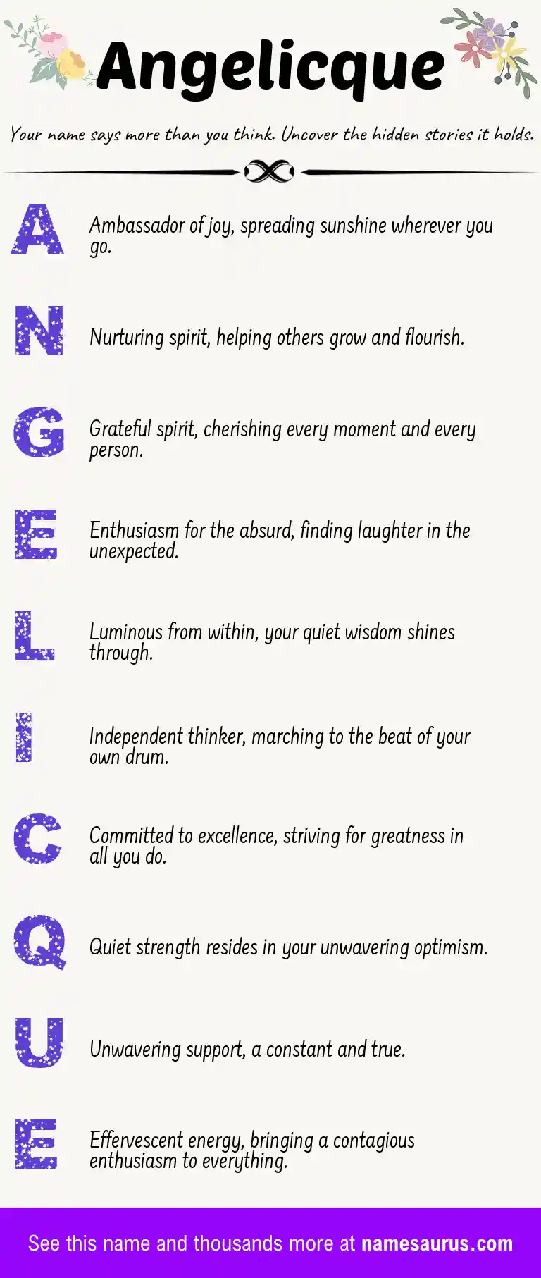 Acrostic poem about Angelicque.