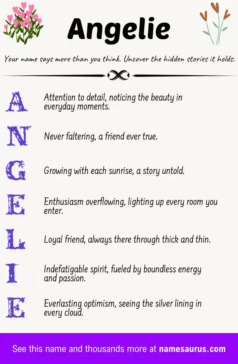 Acrostic poem about Angelie.
