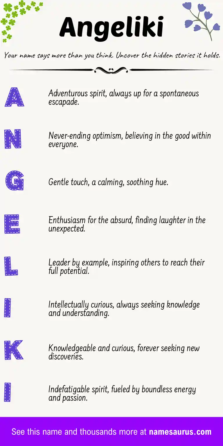 Acrostic poem about Angeliki.
