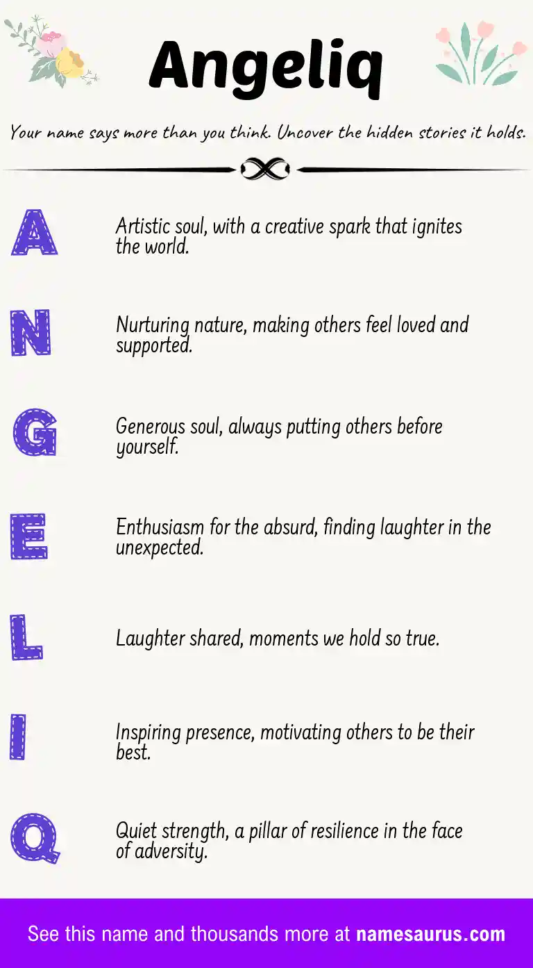 Acrostic poem about Angeliq.