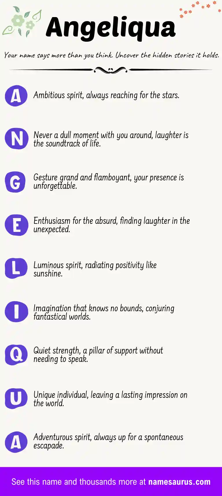 Acrostic poem about Angeliqua.