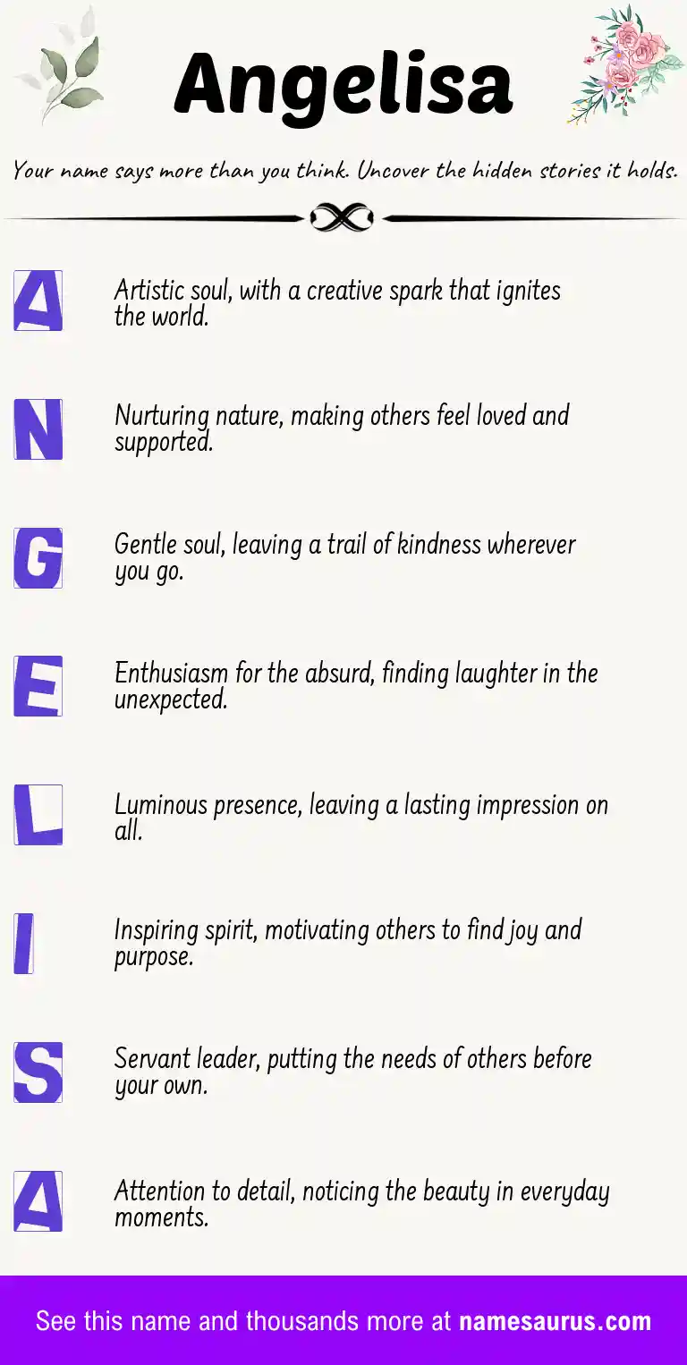 Acrostic poem about Angelisa.