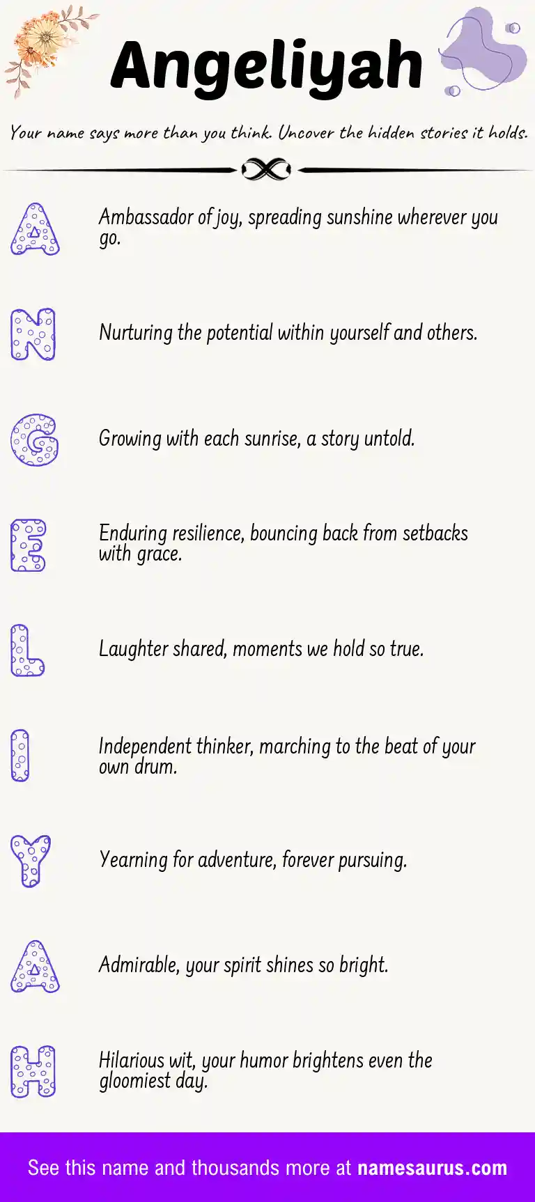 Acrostic poem about Angeliyah.