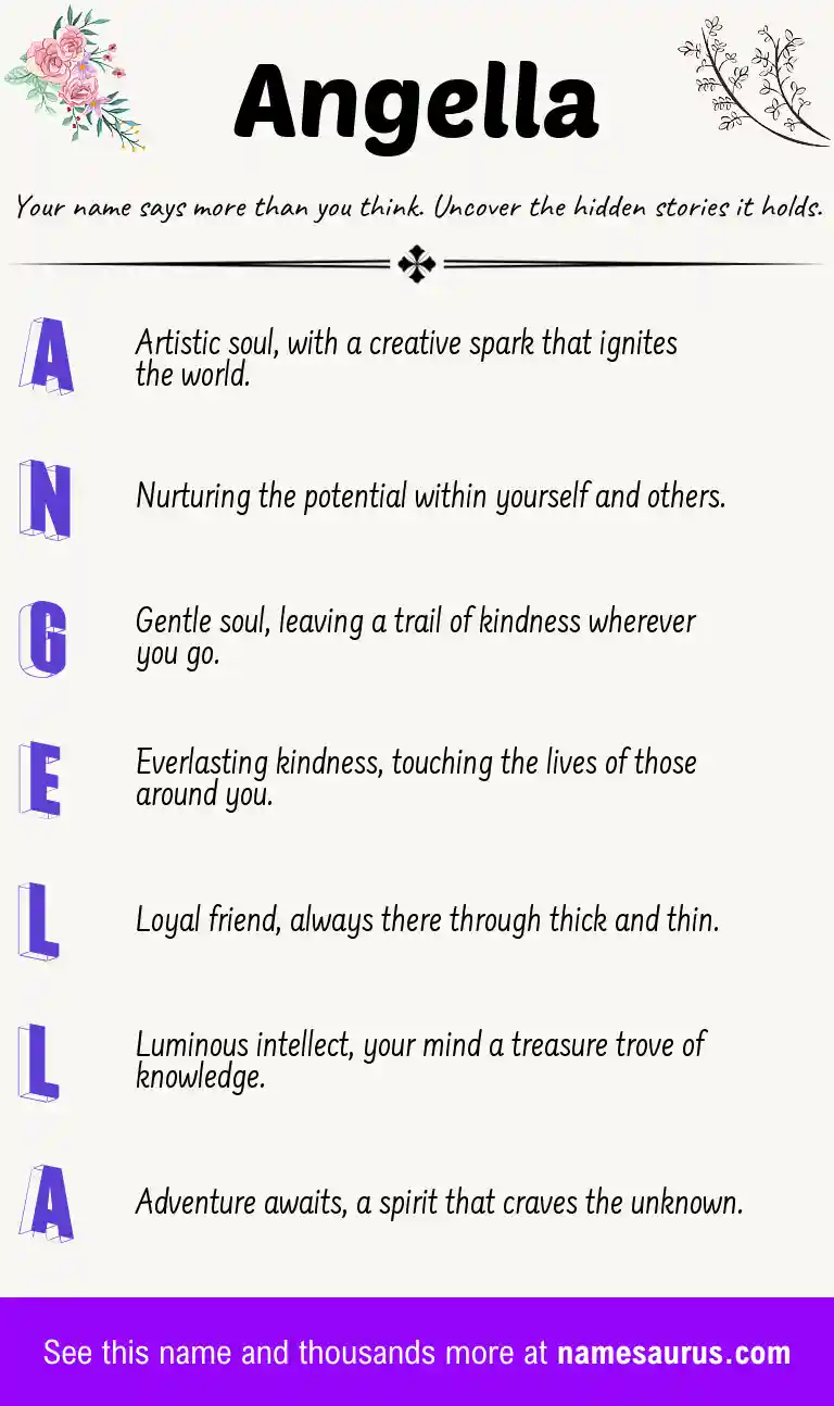 Acrostic poem about Angella.