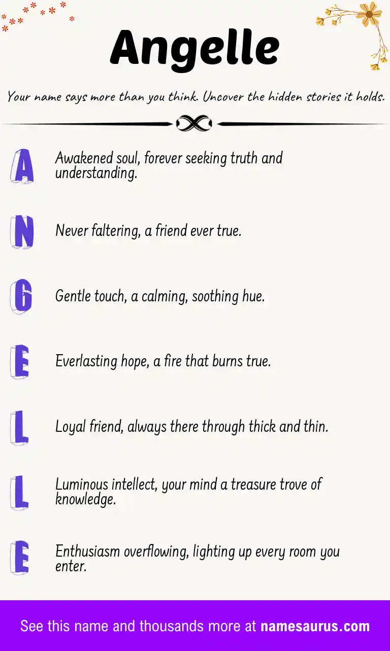 Acrostic poem about Angelle.