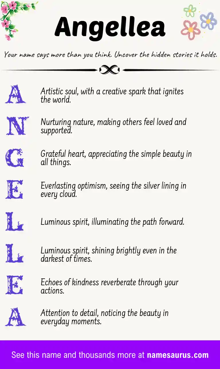 Acrostic poem about Angellea.