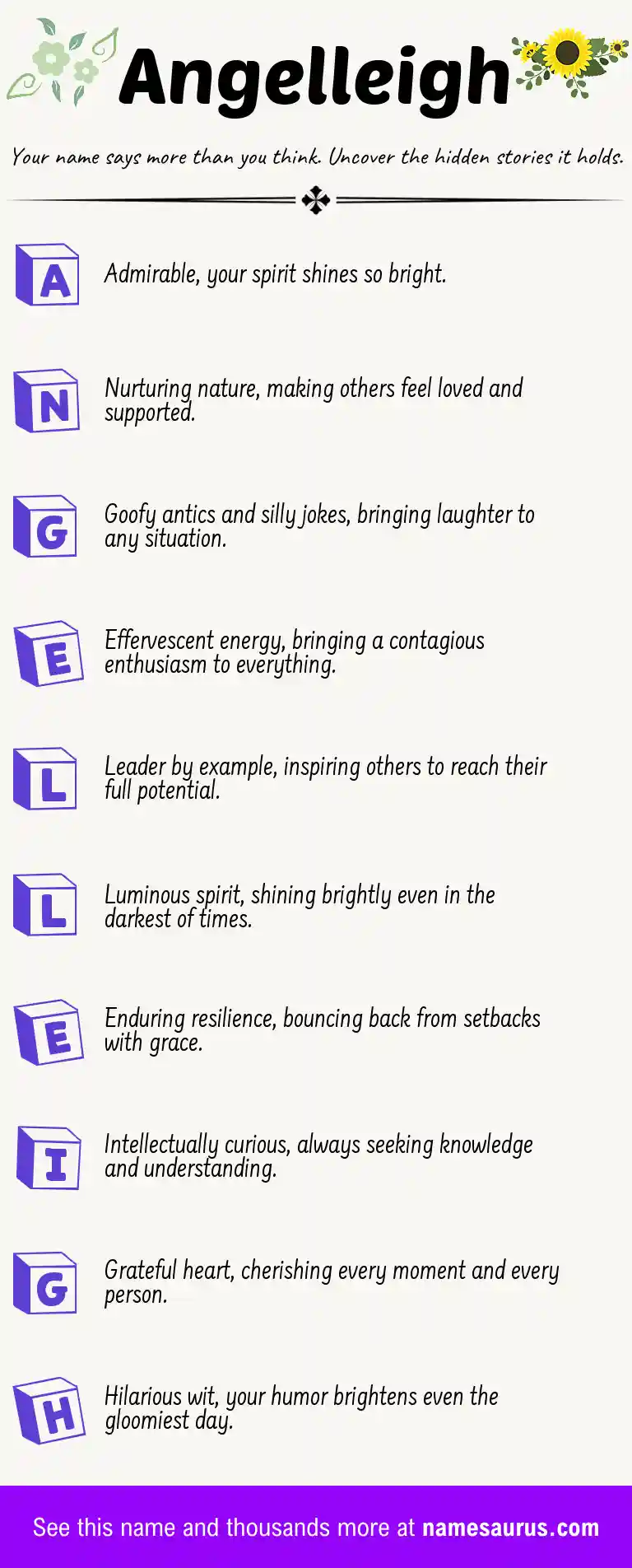 Acrostic poem about Angelleigh.
