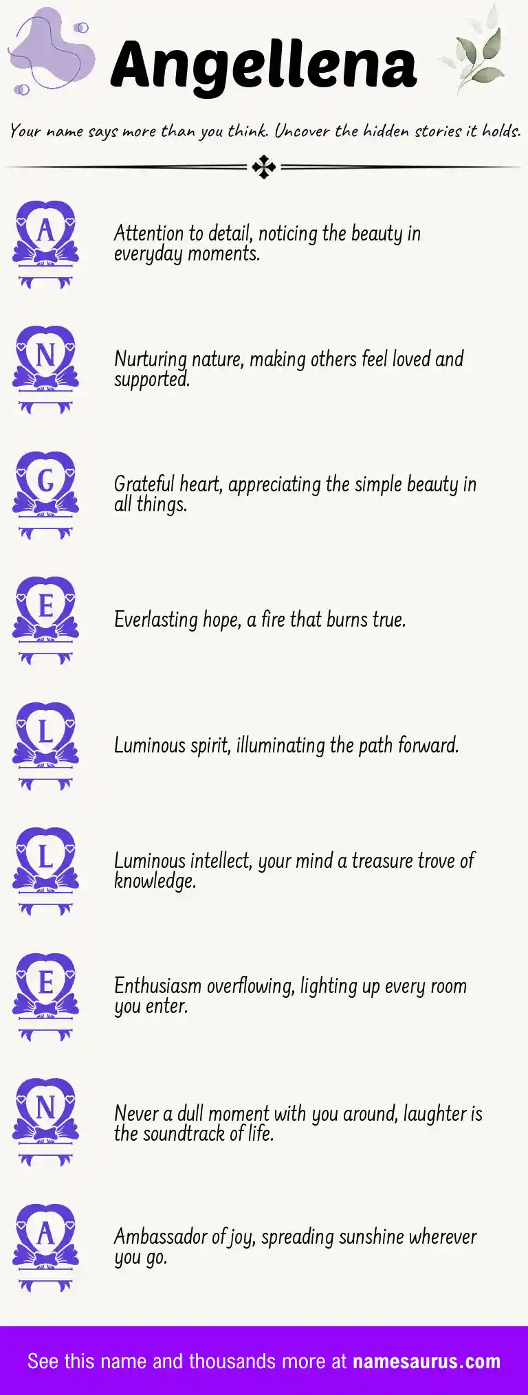 Acrostic poem about Angellena.