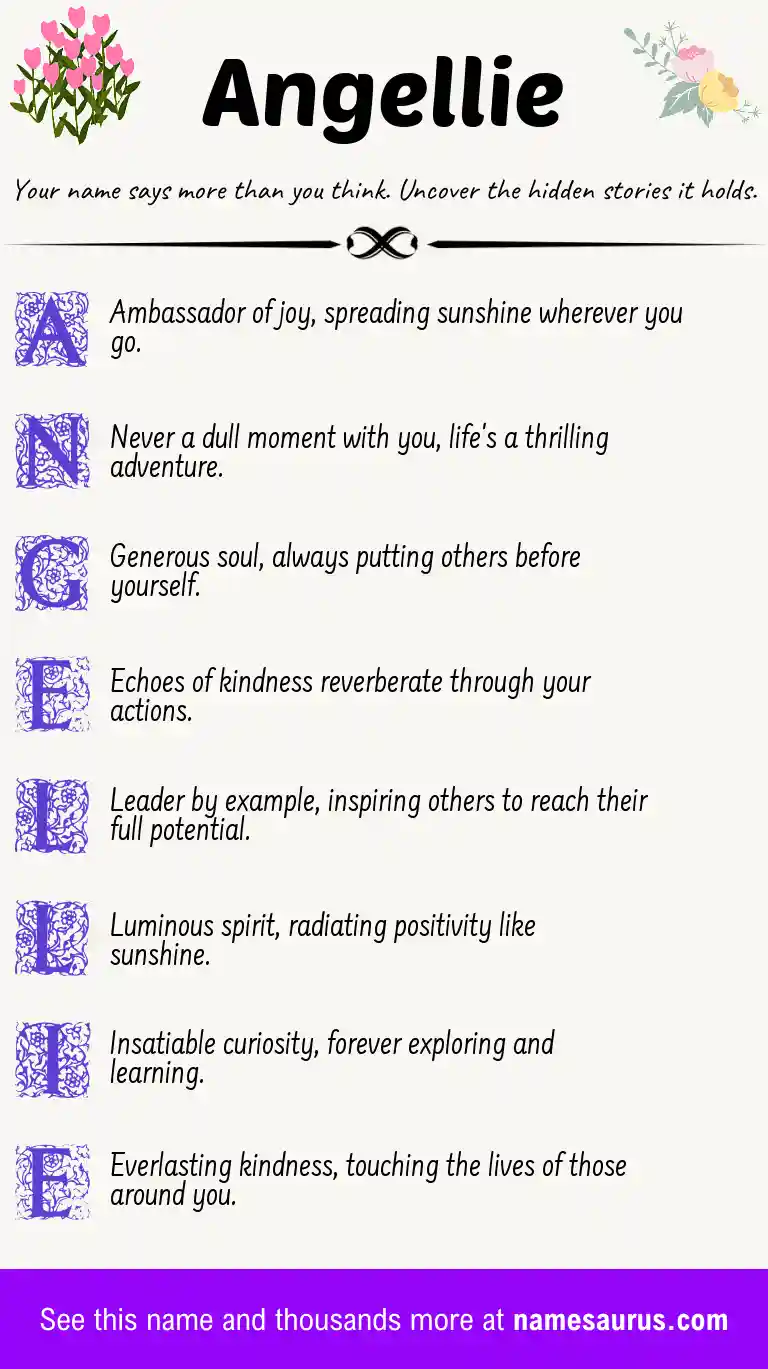 Acrostic poem about Angellie.