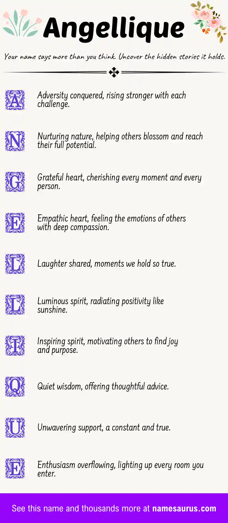 Acrostic poem about Angellique.