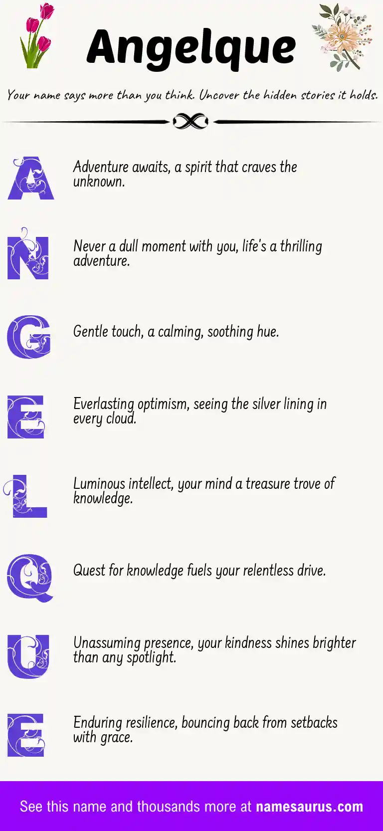 Acrostic poem about Angelque.