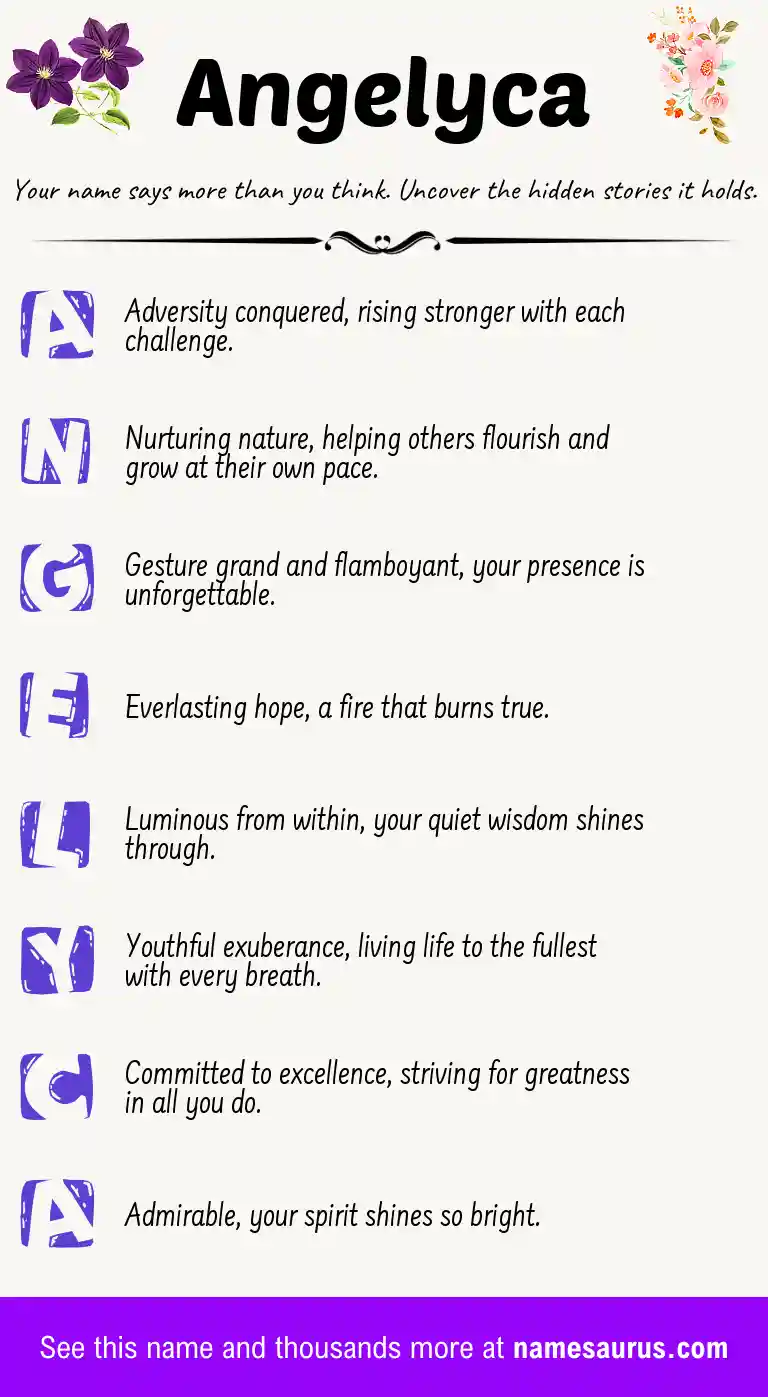 Acrostic poem about Angelyca.